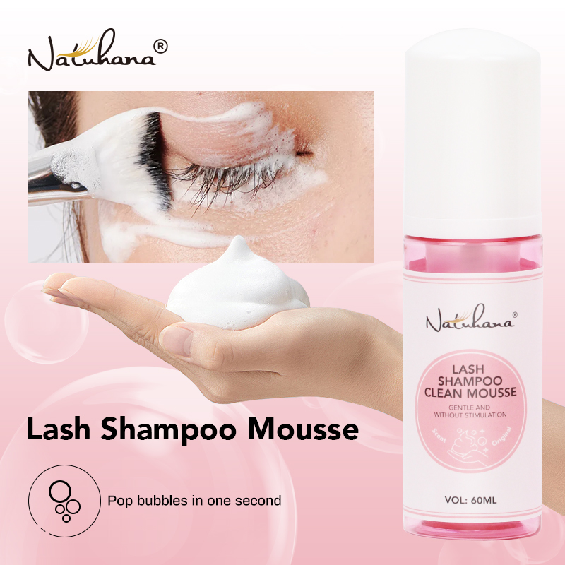 Eyelash Extension No 9 - NATUAHANA 60ml Wimper Shampoo Schuimende Reiniger