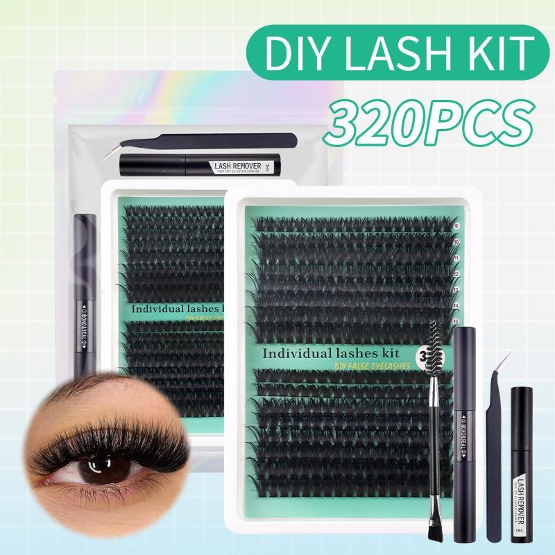 Eyelash Extension No 9 - DIY 5D Pluizige Wimperclusters 320 Stuks