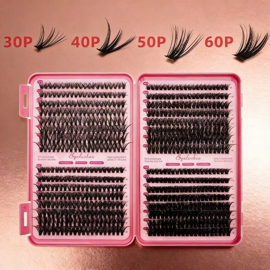 Eyelash Extension Volume - Gepunte, gesegmenteerde DIY clusterwimperextensions, 60 rijen